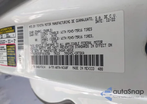 2023 Toyota Tacoma Sr from USA, damaged, VIN 3TYSX5EN3PT018350